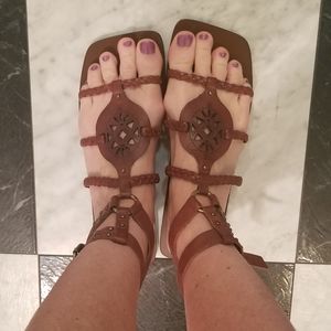 Juicy Couture Brown Leather Sandals